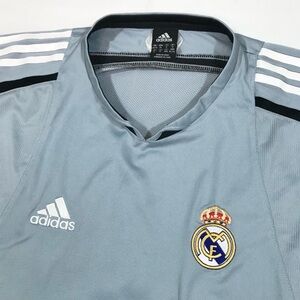 Vtg 2004 ADIDAS Mens XL REAL MADRID Soccer JERSEY LFP SPAIN Laliga ESPAñA Gray